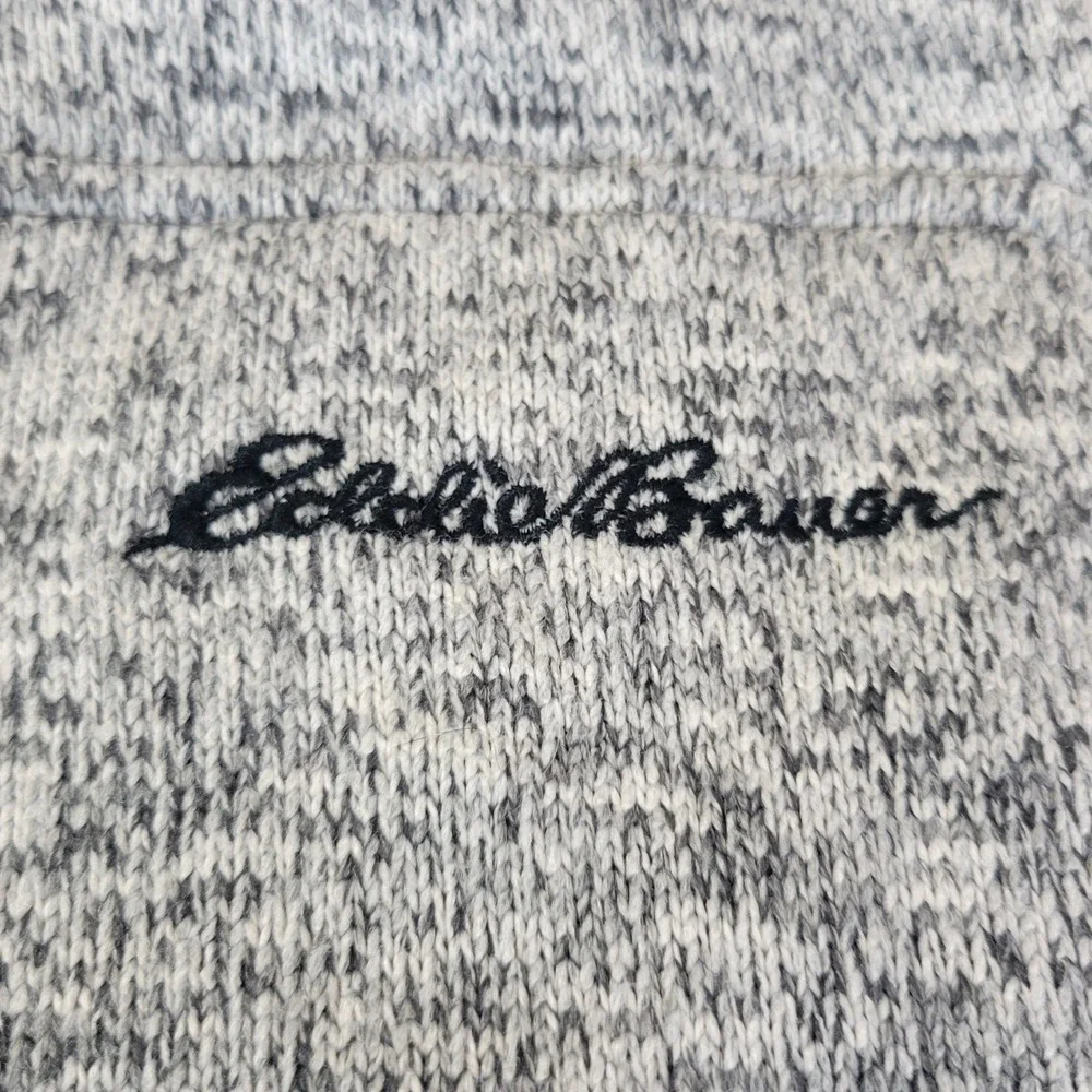 Eddie Bauer Mens XXL Grey Marled Quarter Zip Pullover Sweater Fleece